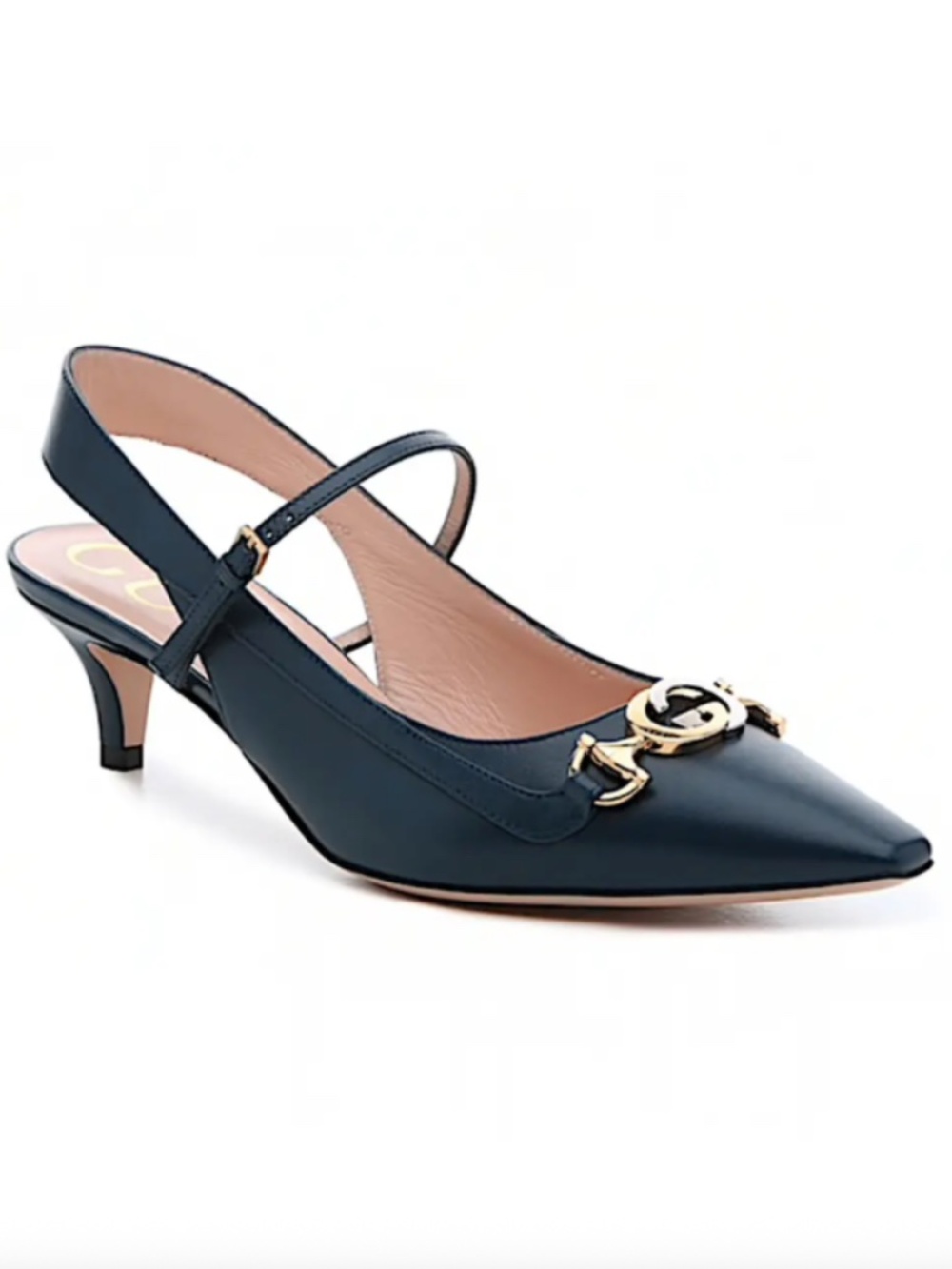 Gucci Zumi Leather Slingback 45 Pump